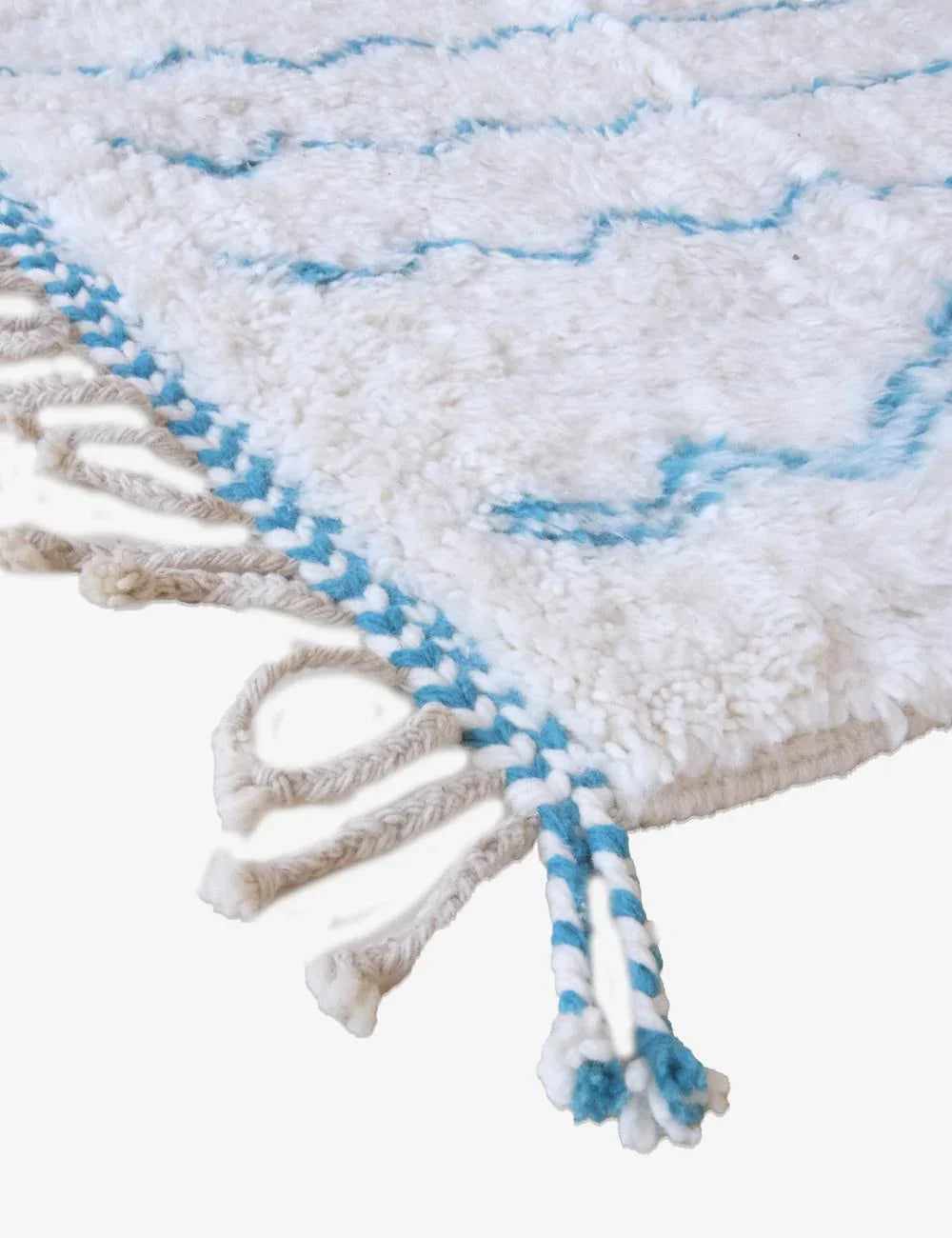Moroccan Baby Blue Wool Rug 9.2 x 7 ft / 280 x 214 cm - Surcoma