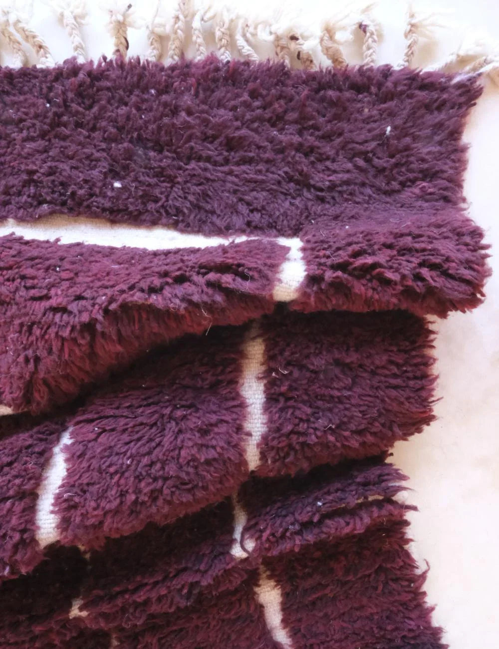 Deep Burgundy Moroccan Wool Rug 9.3 x 7.5 ft / 284 x 231 cm - Surcoma