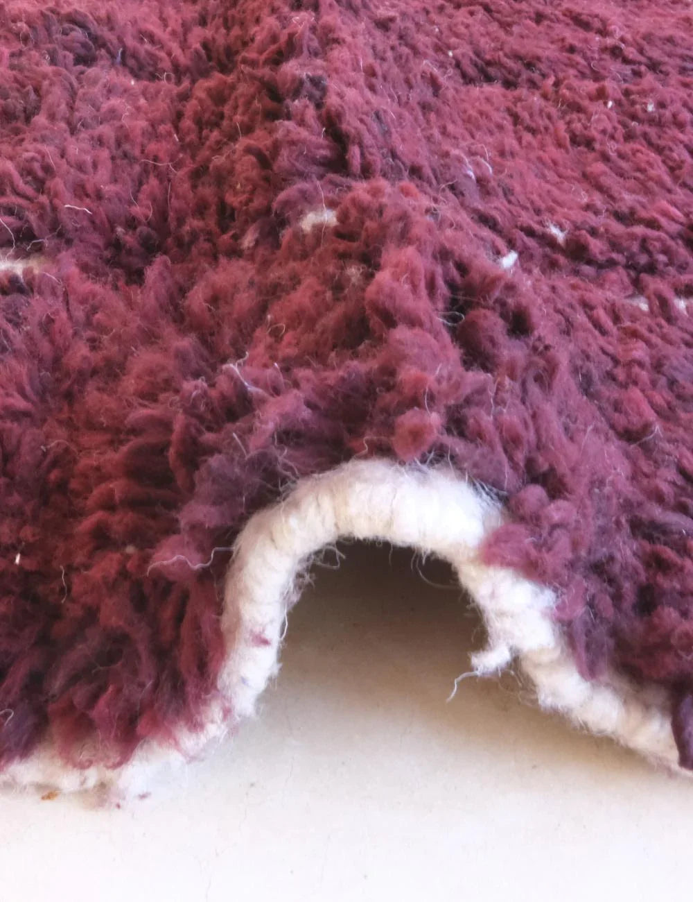 Deep Burgundy Moroccan Wool Rug 9.3 x 7.5 ft / 284 x 231 cm - Surcoma