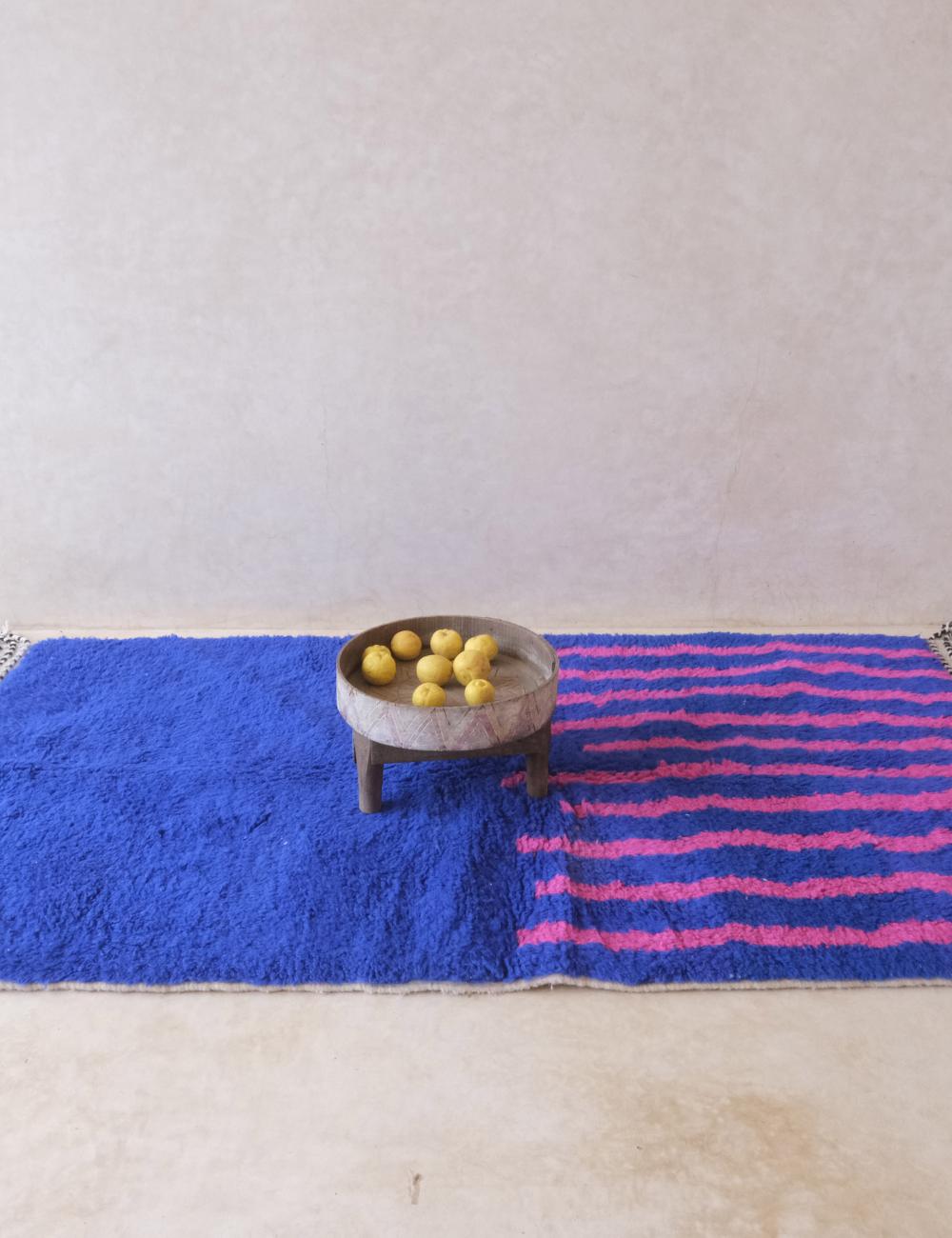 Customized Pink and Blue Moroccan Rug - Forma 22