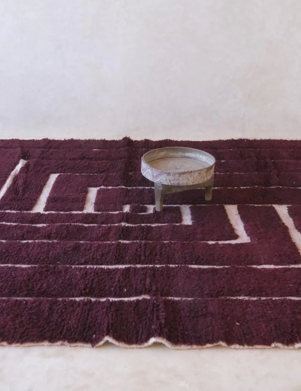 Deep Burgundy Moroccan Wool Rug 9.3 x 7.5 ft / 284 x 231 cm - Surcoma