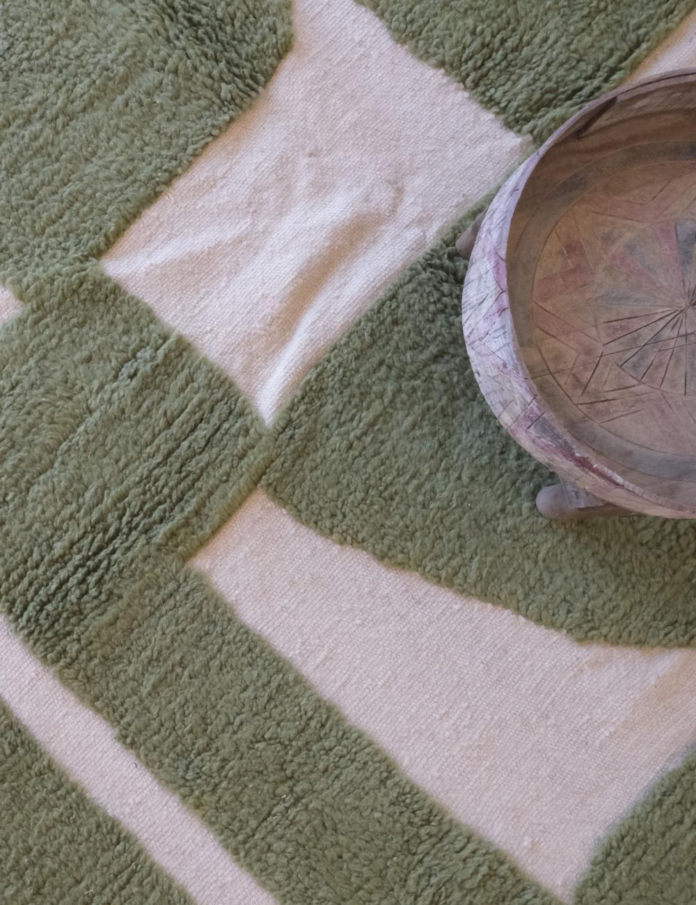 Green Contemporary Moroccan Rug 9.4 x 6.9 ft / 288 x 211 cm - Surcoma