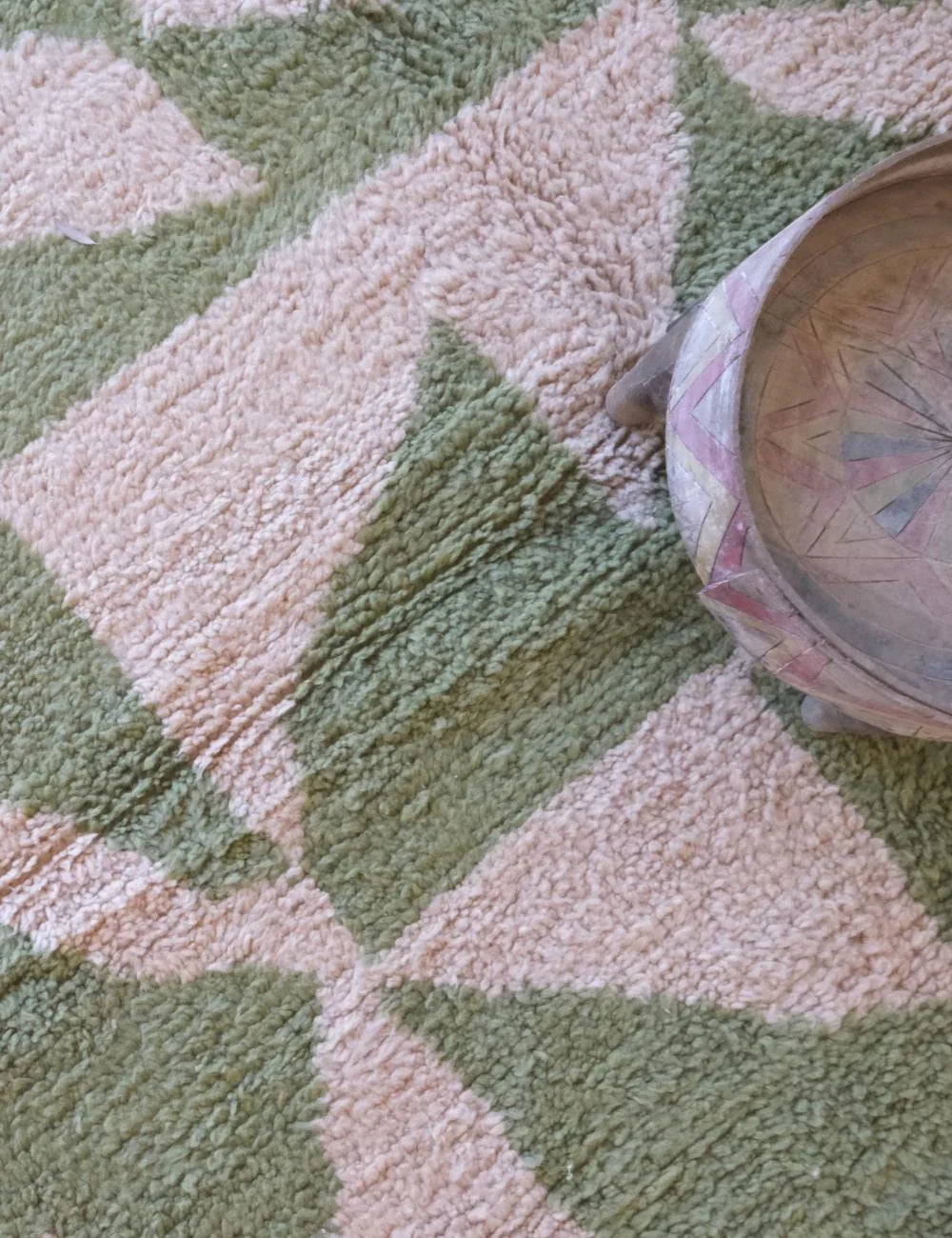 Moroccan Modern Green and Beige Rug 9.9 x 8.2 ft / 303 x 251 cm - Surcoma