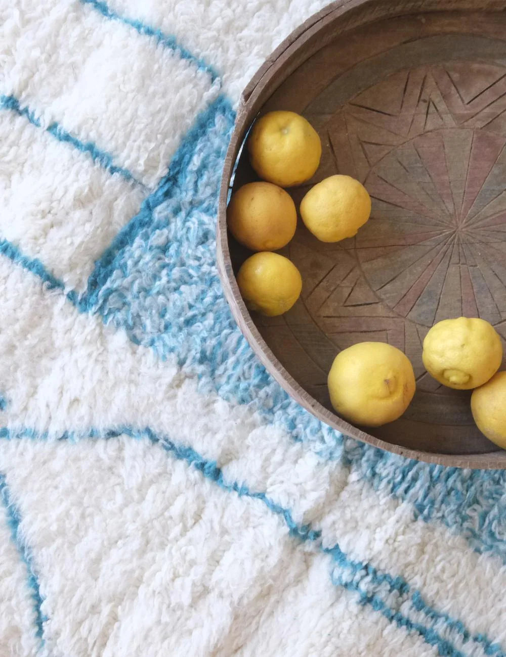 Moroccan Baby Blue Wool Rug 9.2 x 7 ft / 280 x 214 cm - Surcoma
