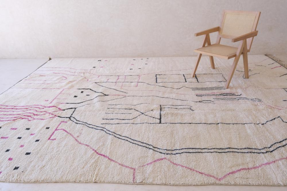 Abstract Moroccan Beni Mrirt Wool Rug 13.1 x 9.7 ft / 400 x 298 cm - Surcoma