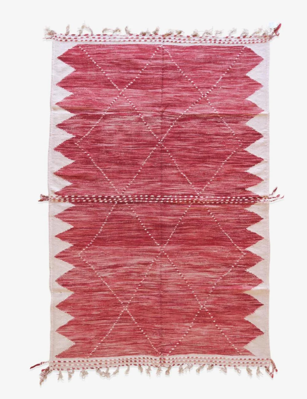 Moroccan Raspberry Kilim Rug 10 x 6.6 ft / 306 x 203 cm - Surcoma