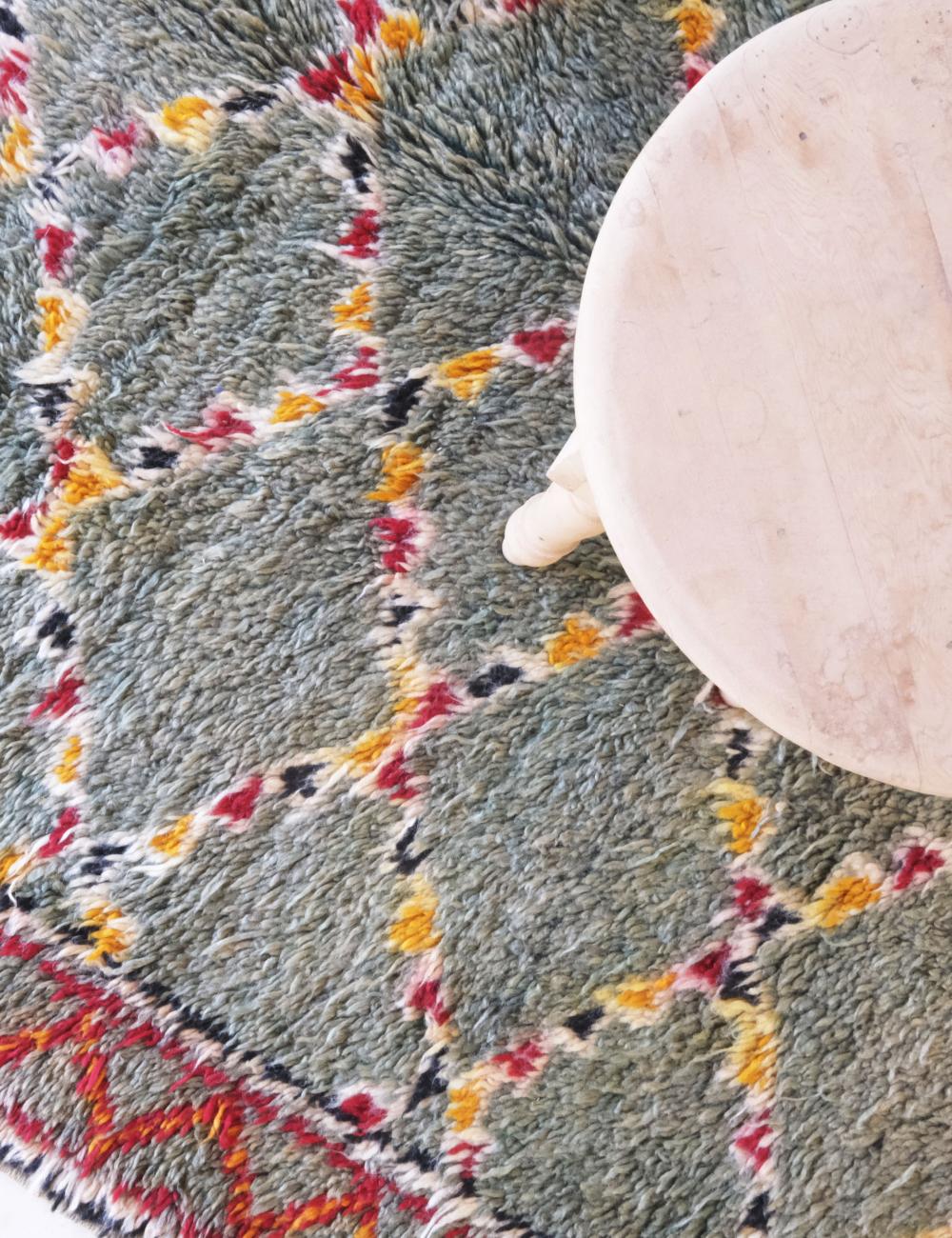 Emerald Green Collectible Moroccan Wool Rug 10.6 x 5.8 ft / 323 x 177 cm