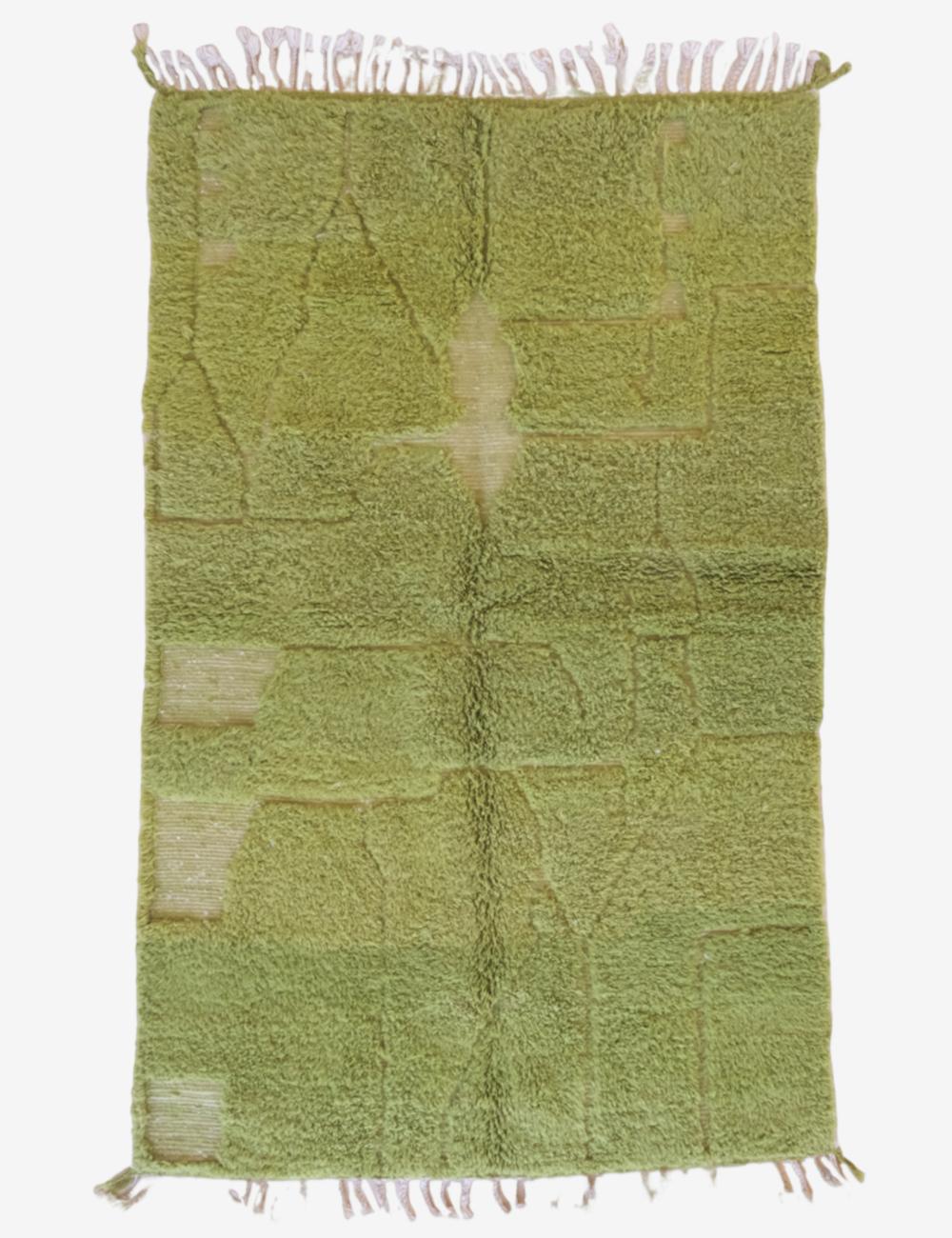 Green Contemporary Moroccan Rug 7.9 x 4.9 ft / 240 x 150 cm