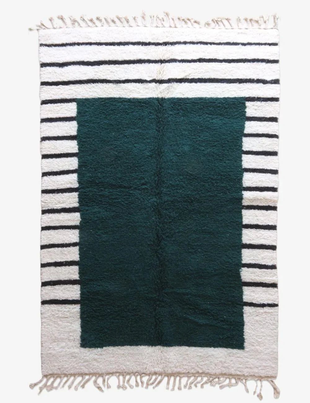 Green Contemporary Moroccan Wool Rug 9.1 x 6 ft / 276 x 184 cm - Surcoma