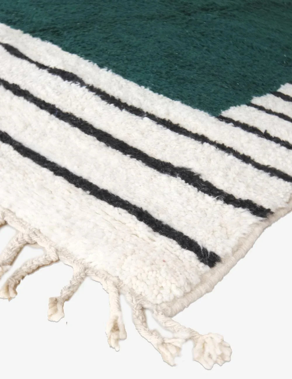 Green Contemporary Moroccan Wool Rug 9.1 x 6 ft / 276 x 184 cm - Surcoma