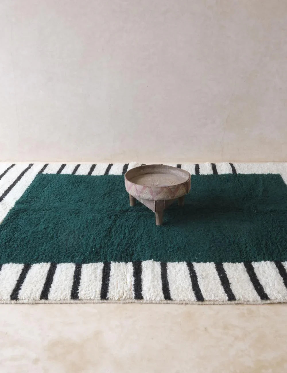 Green Contemporary Moroccan Wool Rug 9.1 x 6 ft / 276 x 184 cm - Surcoma