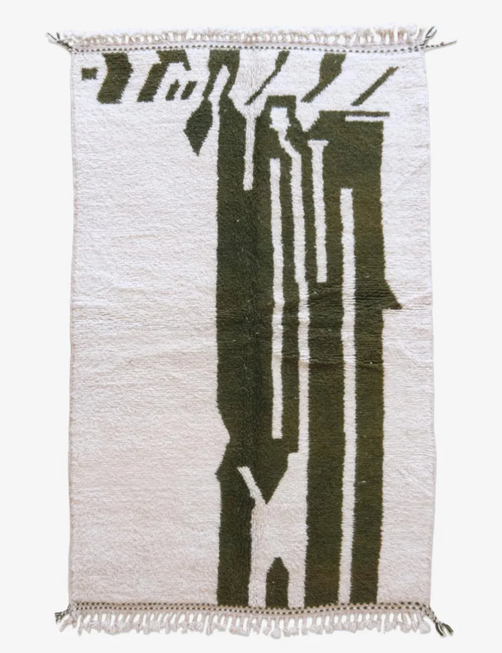 Green Hand-knotted Abstract Moroccan Rug 8.2 x 5.1 ft / 251 x 156 cm - Surcoma