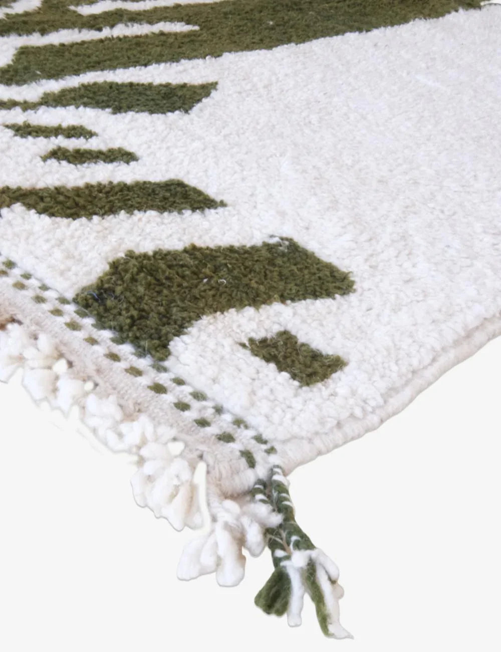Green Hand-knotted Abstract Moroccan Rug 8.2 x 5.1 ft / 251 x 156 cm - Surcoma