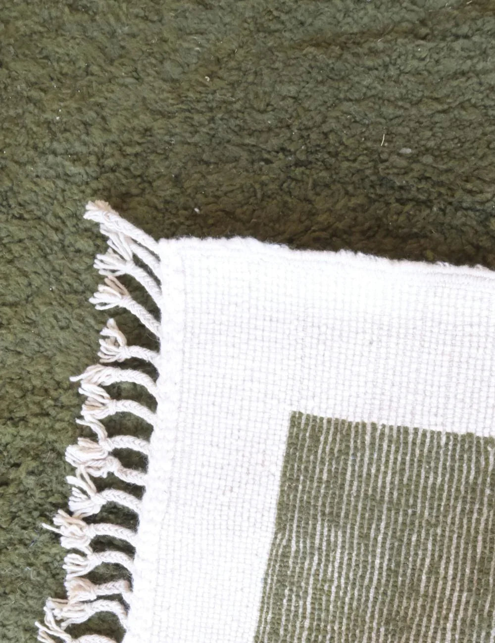 Green Moroccan Wool Rug 11.5 x 8.3 ft / 352 x 254 cm - Surcoma