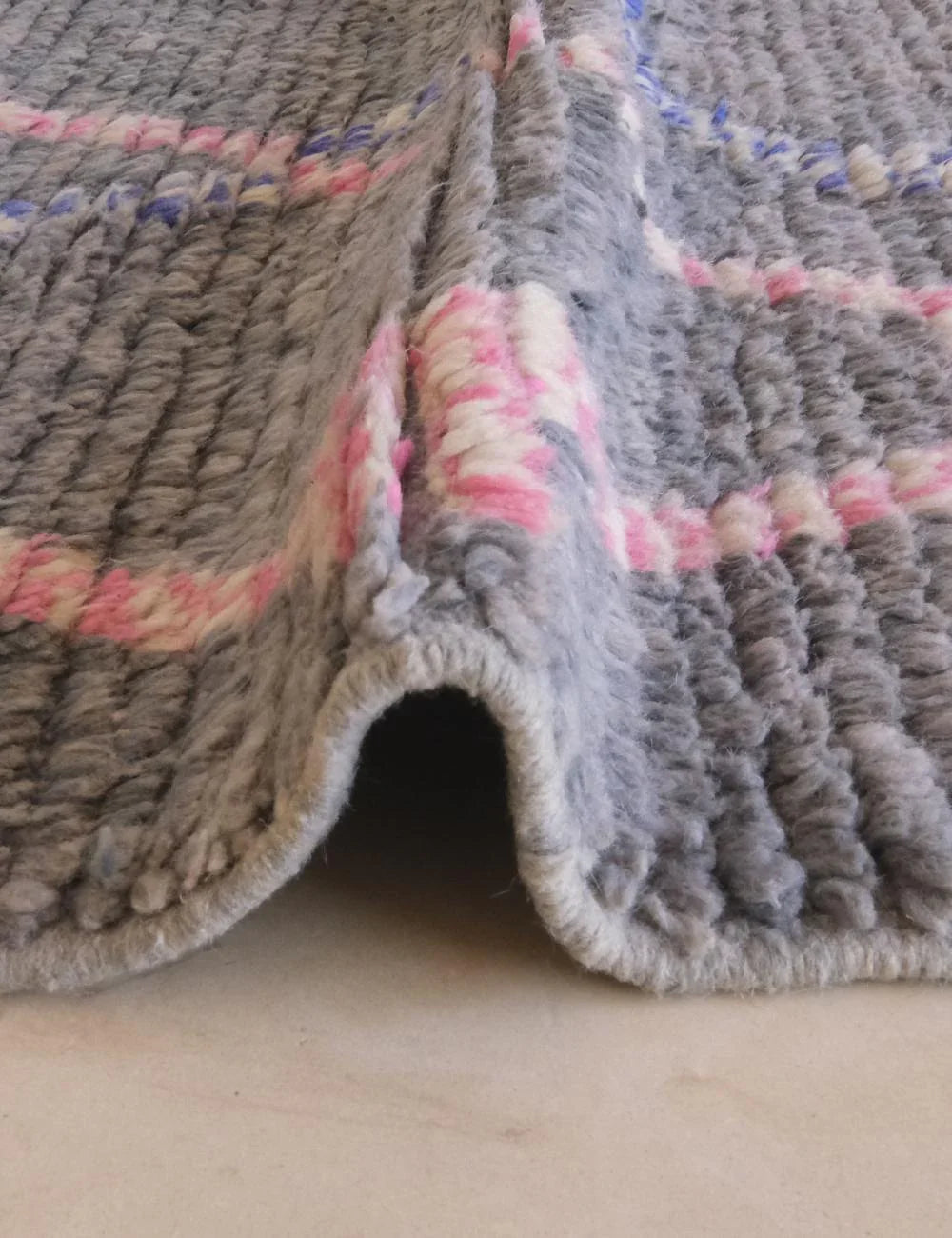Grey Moroccan Runner Rug 13.5 x 2.5 ft / 410 x 78 cm
