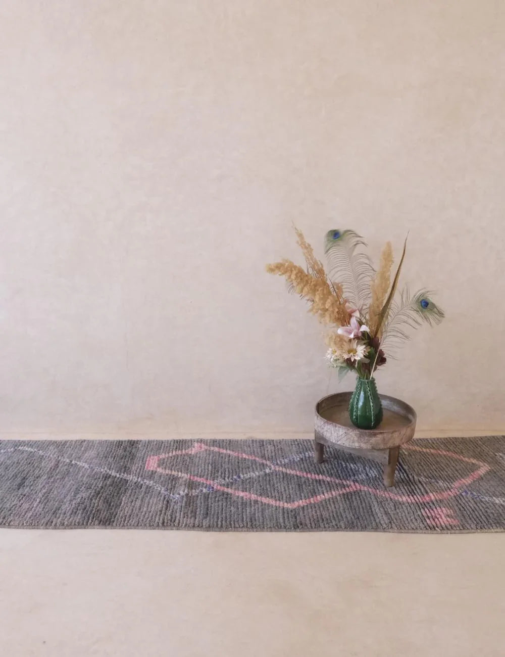 Grey Moroccan Runner Rug 13.5 x 2.5 ft / 410 x 78 cm - Surcoma