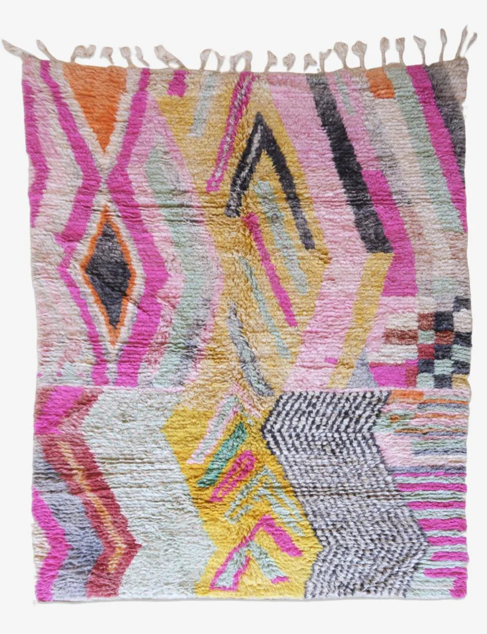 Hand-Knotted Colorful Moroccan Wool Rug 11.3 x 8.1 ft / 343 x 248 cm - Surcoma