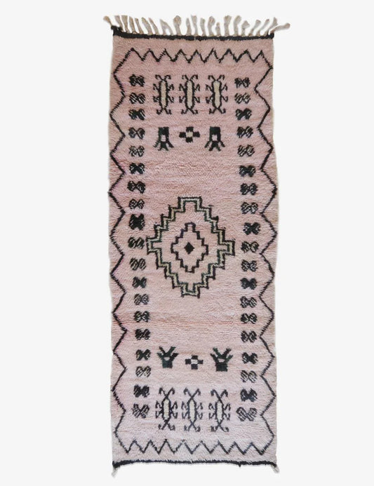 Hand-knotted Moroccan Wool Rug 7.7 x 2.8 ft / 235 x 88 cm - Surcoma