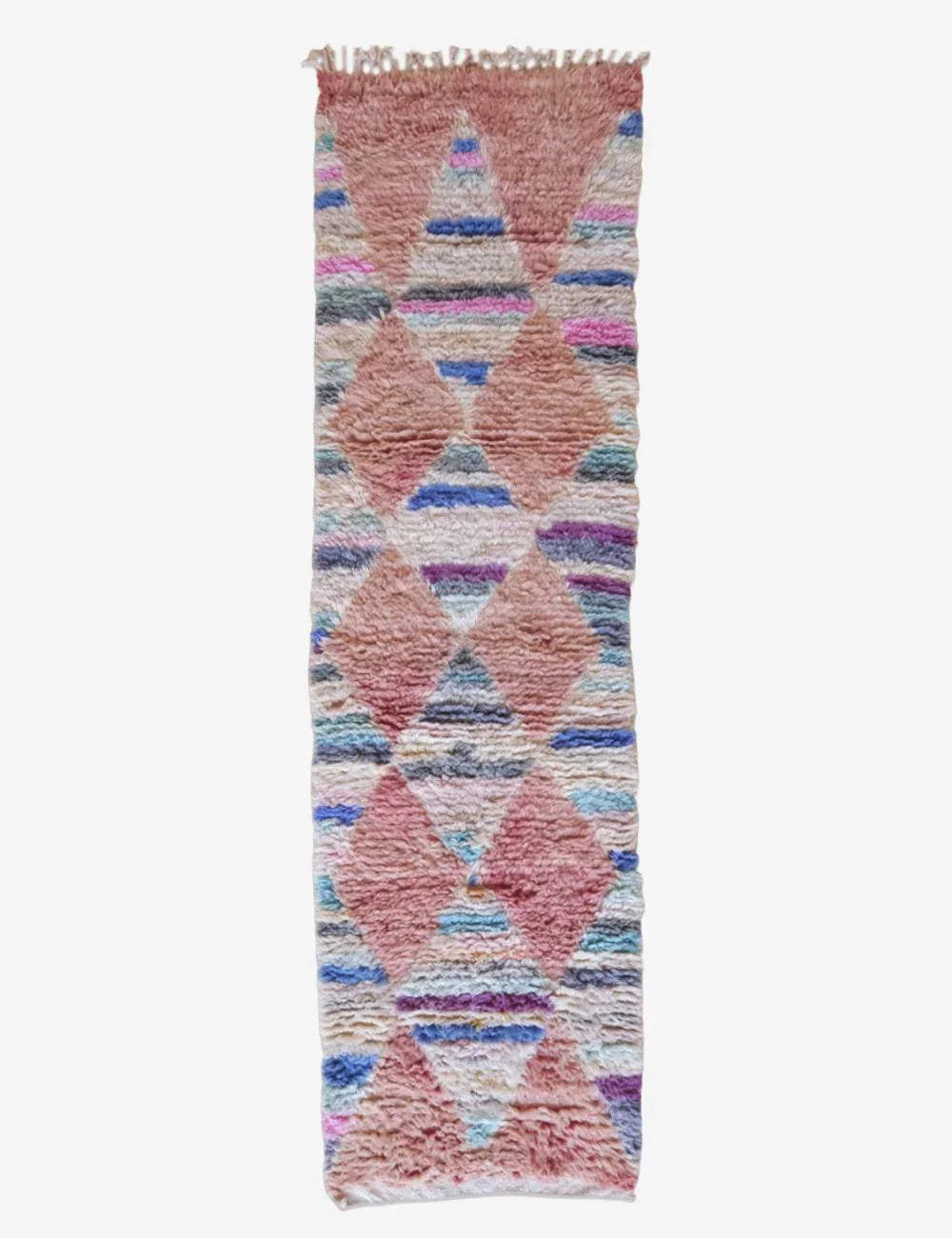 Hand-knotted Moroccan Neutral Runner Rug 9 x 2.5 ft / 273 x 77 cm - Surcoma