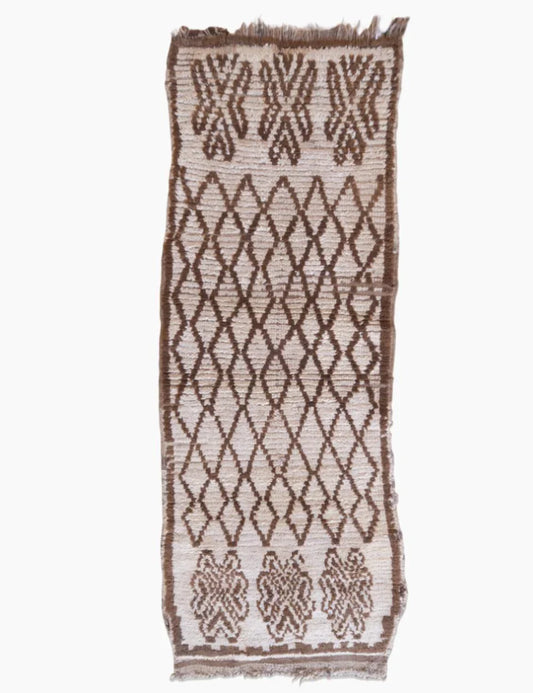 Hand-Knotted Moroccan Berber Rug 5.7 x 2.1 ft / 174 x 64 cm - Surcoma