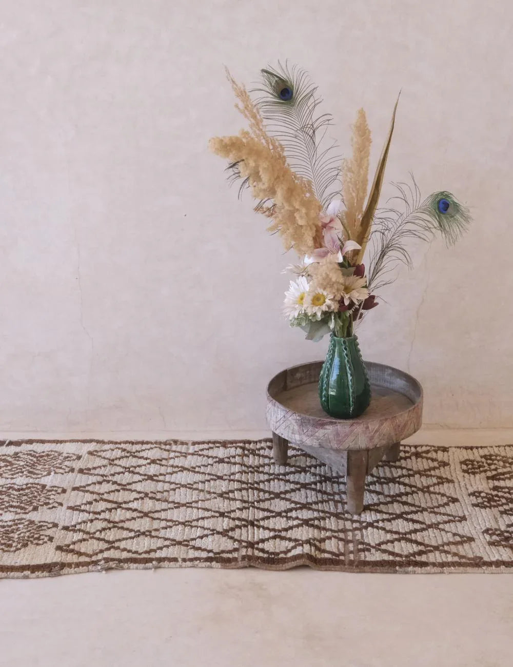 Hand-Knotted Moroccan Berber Rug 5.7 x 2.1 ft / 174 x 64 cm - Surcoma