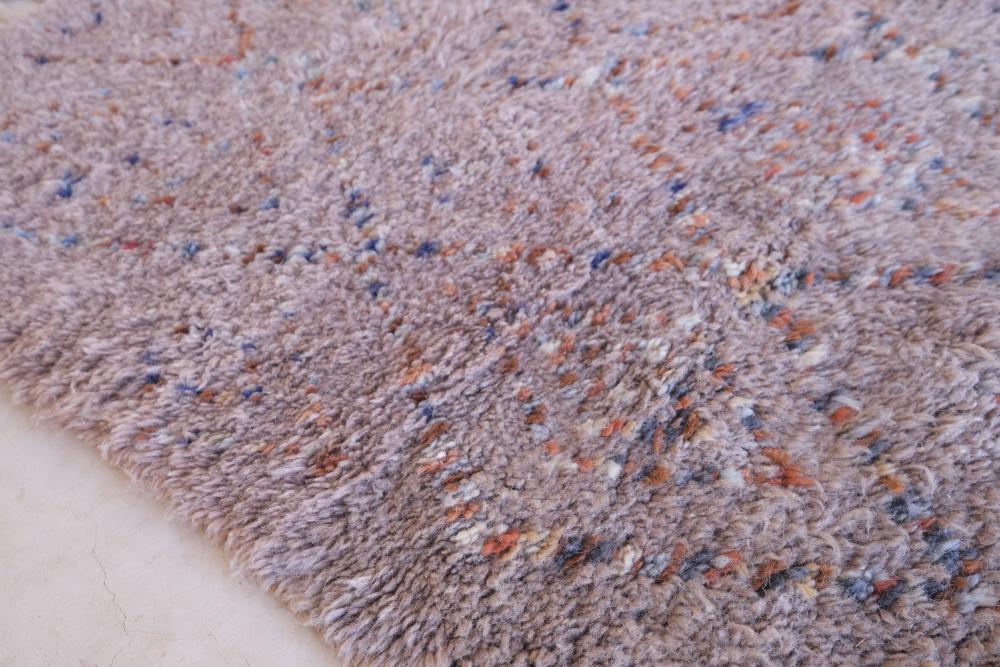 Moroccan Beni Mrirt Taupe Wool Rug 6.6 x 3.4 ft / 200 x 104 cm - Surcoma