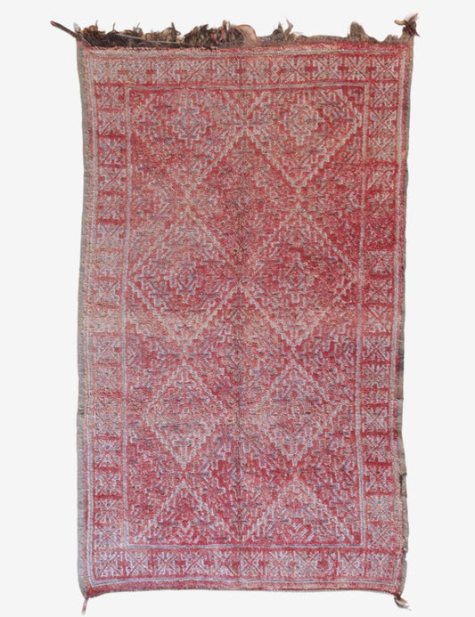 Faded Red Moroccan Rug 10.2 x 6.1 ft / 311 x 187 cm - Surcoma