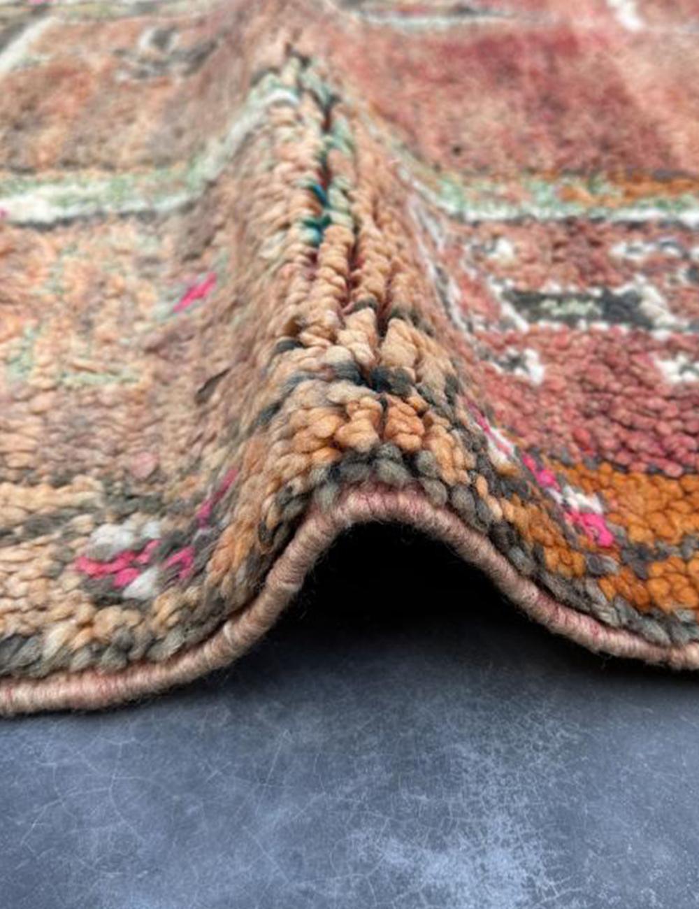 Vintage Moroccan Wool Rug 10.9 x 6.2 ft / 333 x 190 cm