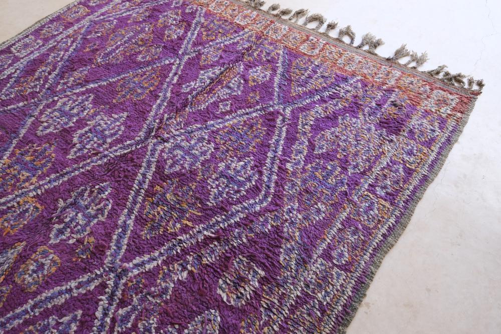 Moroccan Purple Wool Rug 11.3 x 6.3 ft / 345 x 193 cm - Surcoma