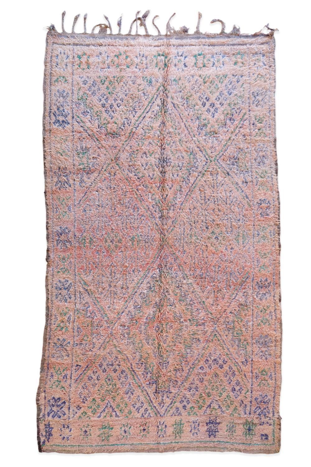 1980s Moroccan Beni MGuild Wool Rug 11.2 x 5.9 ft / 342 x 182 cm - Surcoma