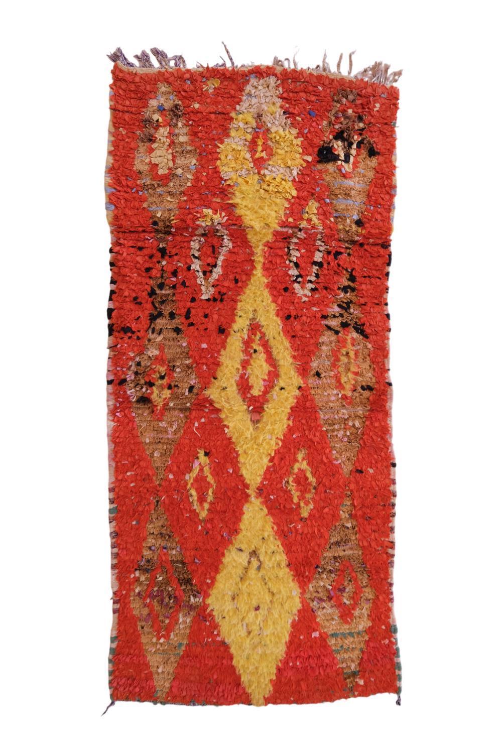 Upcycled Moroccan Rug 7.7 x 3.4 ft / 234 x 106 cm - Surcoma