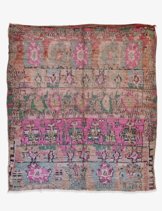 Vintage Moroccan Rug 6.6 x 5.8 ft / 201 x 178 cm - Surcoma