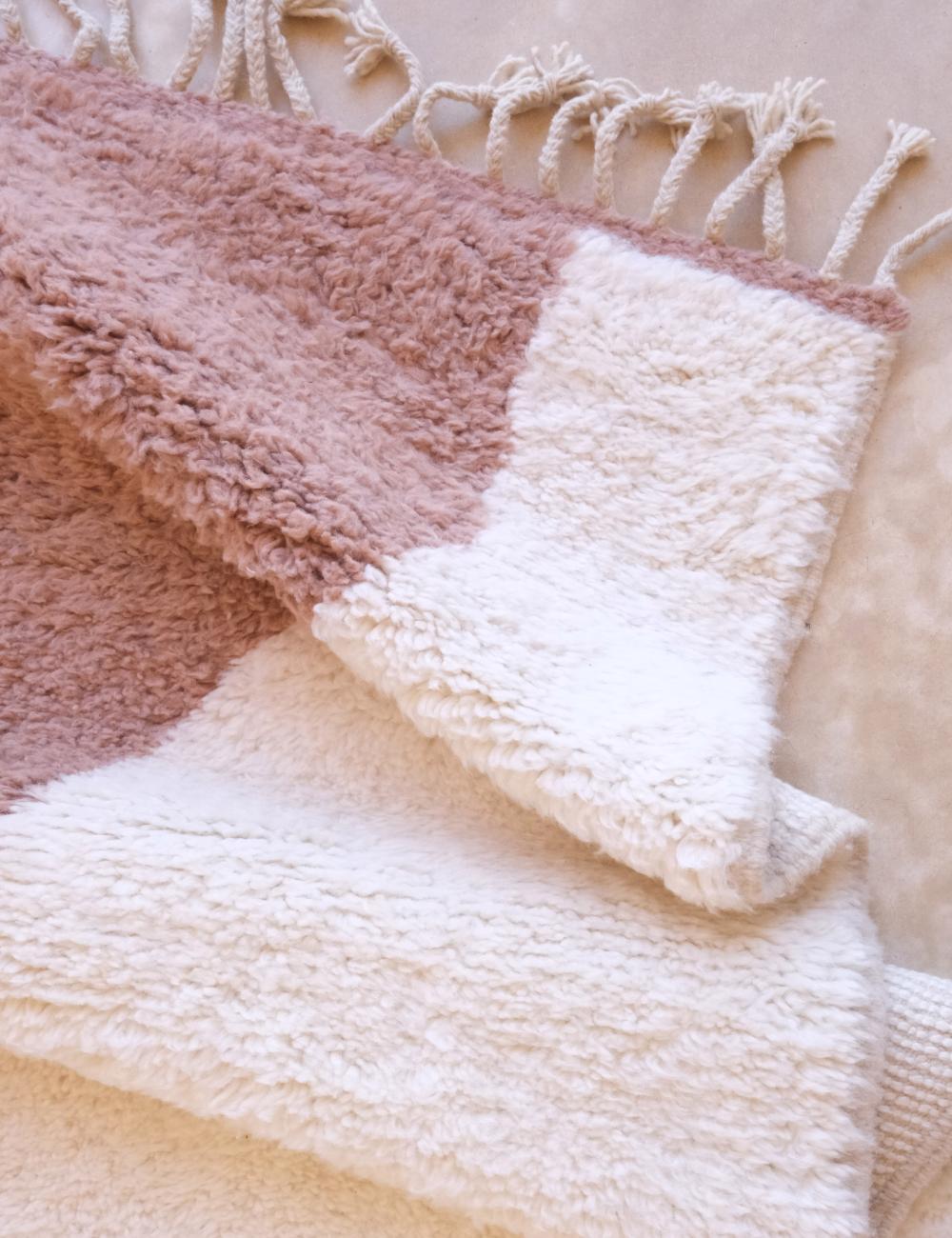 Handwoven Moroccan Dark Peach Wool Rug 11.5 x 8.3 ft / 351 x 255 cm