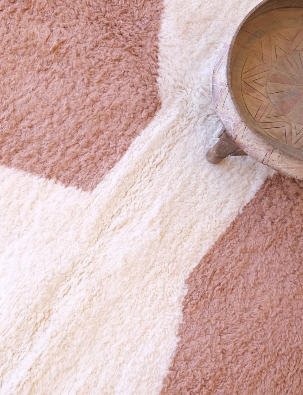 Handwoven Moroccan Dark Peach Wool Rug 11.5 x 8.3 ft / 351 x 255 cm