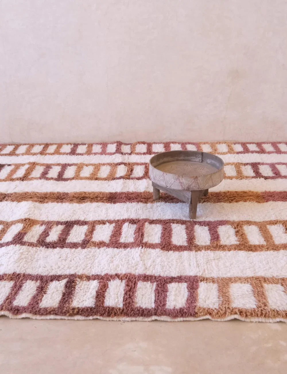 Handwoven Moroccan Mocha Wool Rug 9 x 7.1 ft / 273 x 218 cm - Surcoma