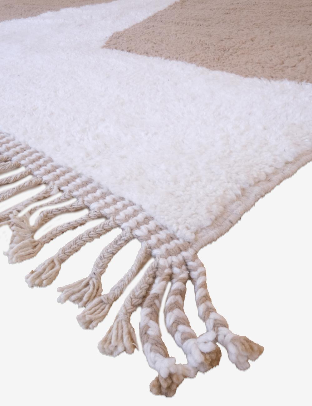Handwoven Moroccan Tan Wool Rug 11.5 x 8.1 ft / 350 x 248 cm