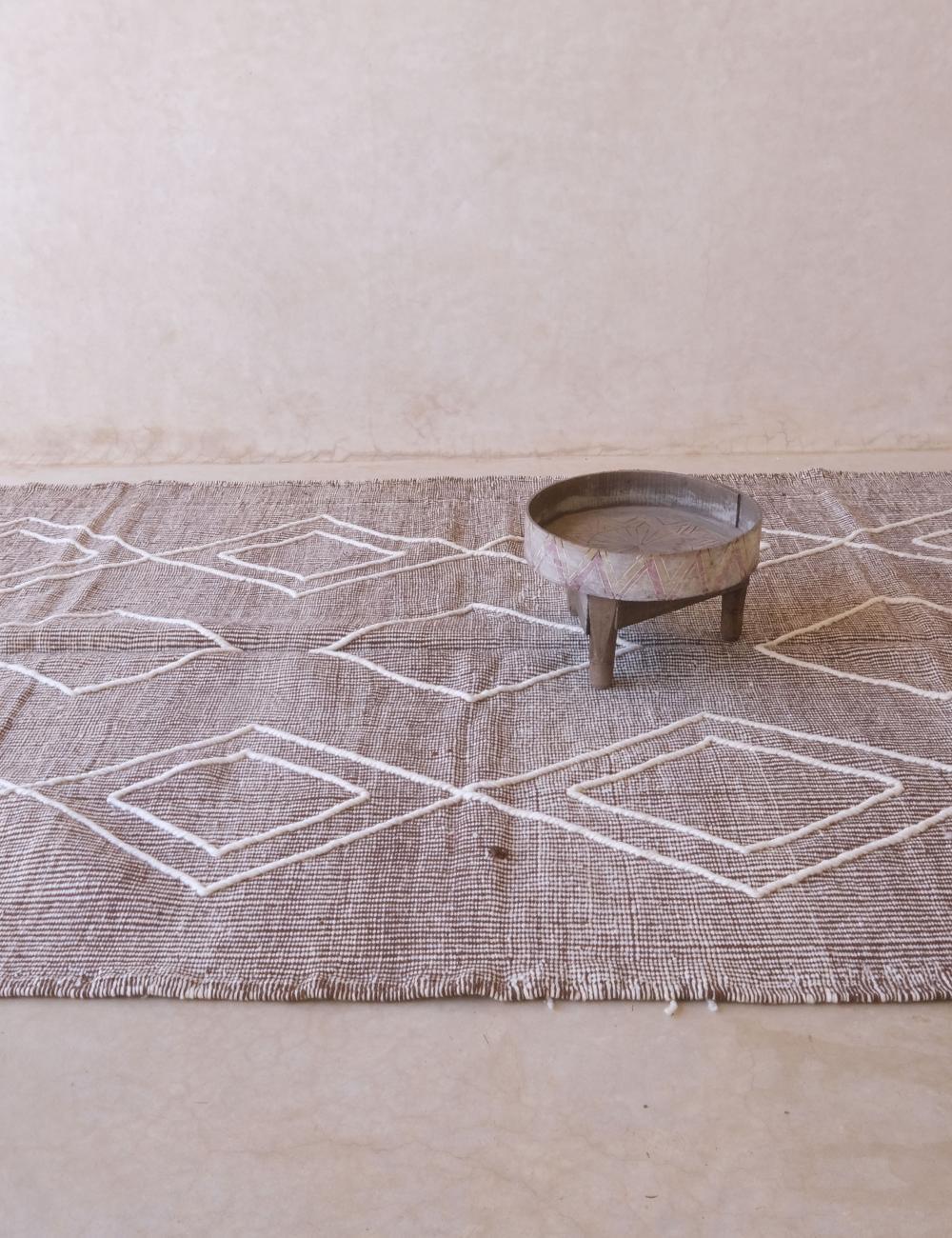 Kilim Beni Ourain Moroccan Rug 10.4 x 6.2 ft / 317 x 190 cm - Surcoma