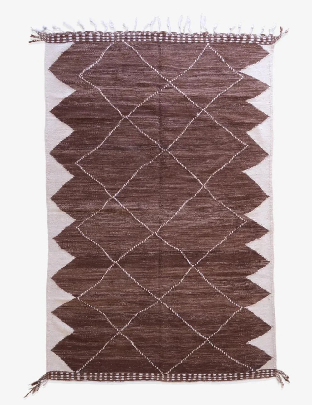Brown Kilim Moroccan Rug 10 x 6.5 ft / 305 x 200 cm - Surcoma