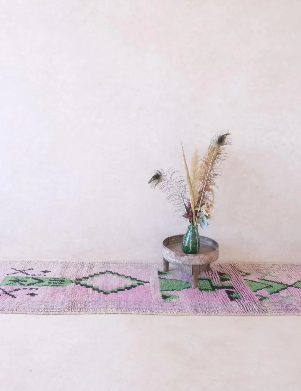 Lavender Purple Runner Wool Rug 12.7 x 2.5 ft / 388 x 79 cm - Surcoma