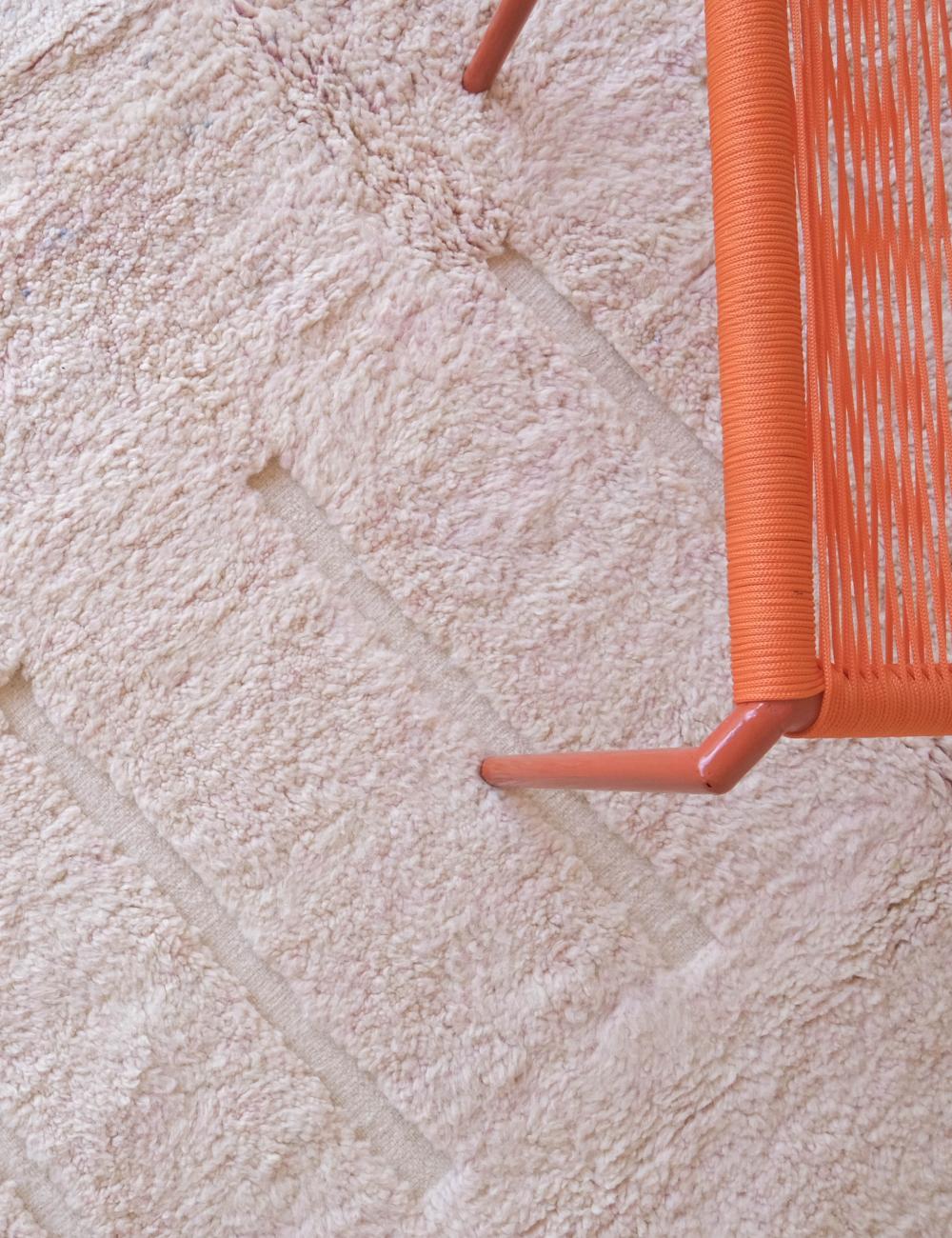 Custom Pale Pink Textured Moroccan Rug - Forma 81