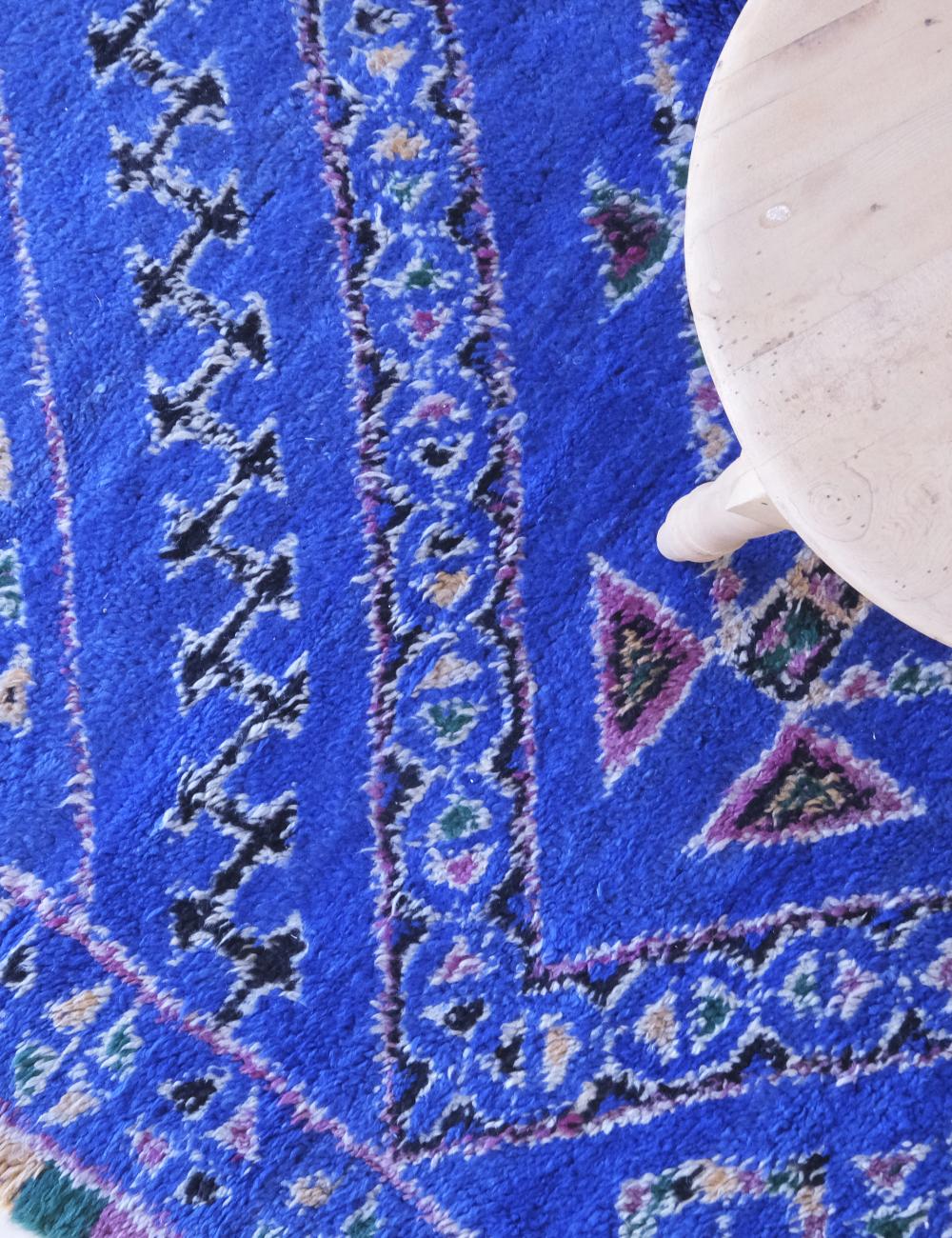 Masterpiece Indigo Blue Moroccan Rug 14.4 x 6.8 ft / 440 x 208 cm