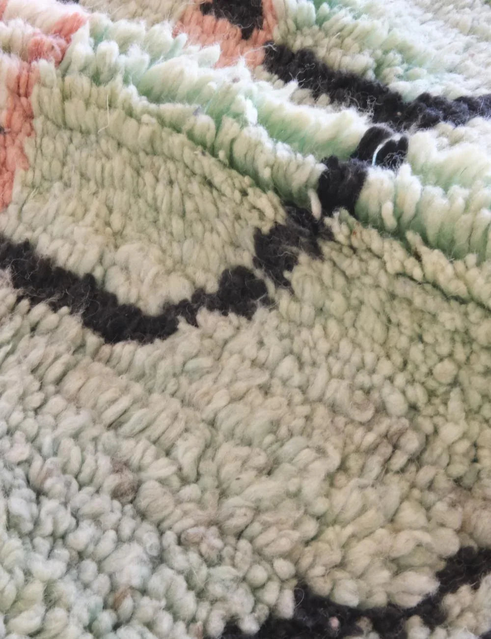 Mint Green Moroccan Runner Rug 9.7 x 2.6 ft / 295 x 82 cm