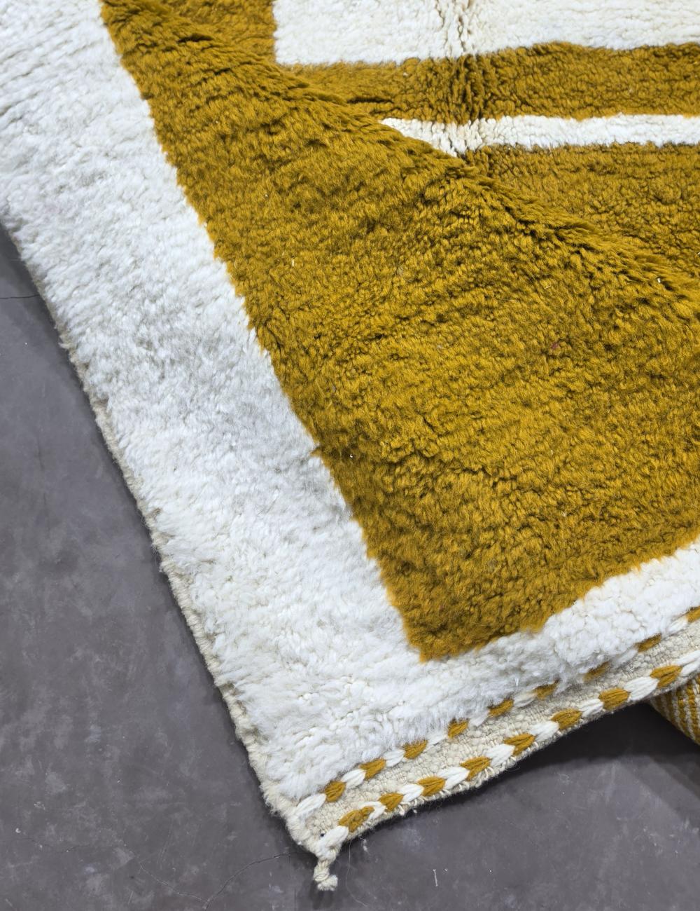 Modern Mustard Boujad Rug 7.5 x 5.1 ft / 230 x 157 cm