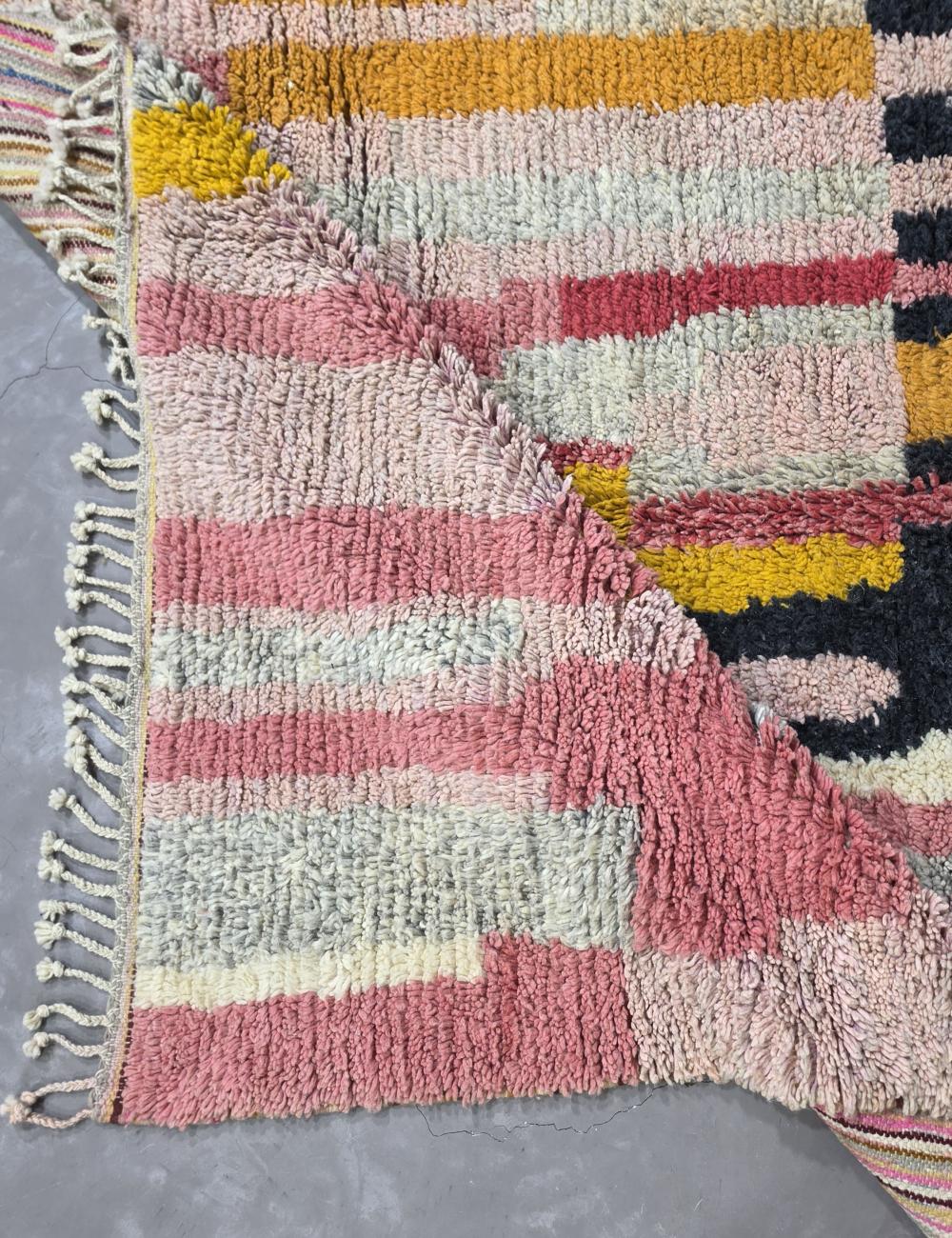 Striped Handwoven Berber Wool Rug 9.9 x 6.5 ft / 303 x 200 cm