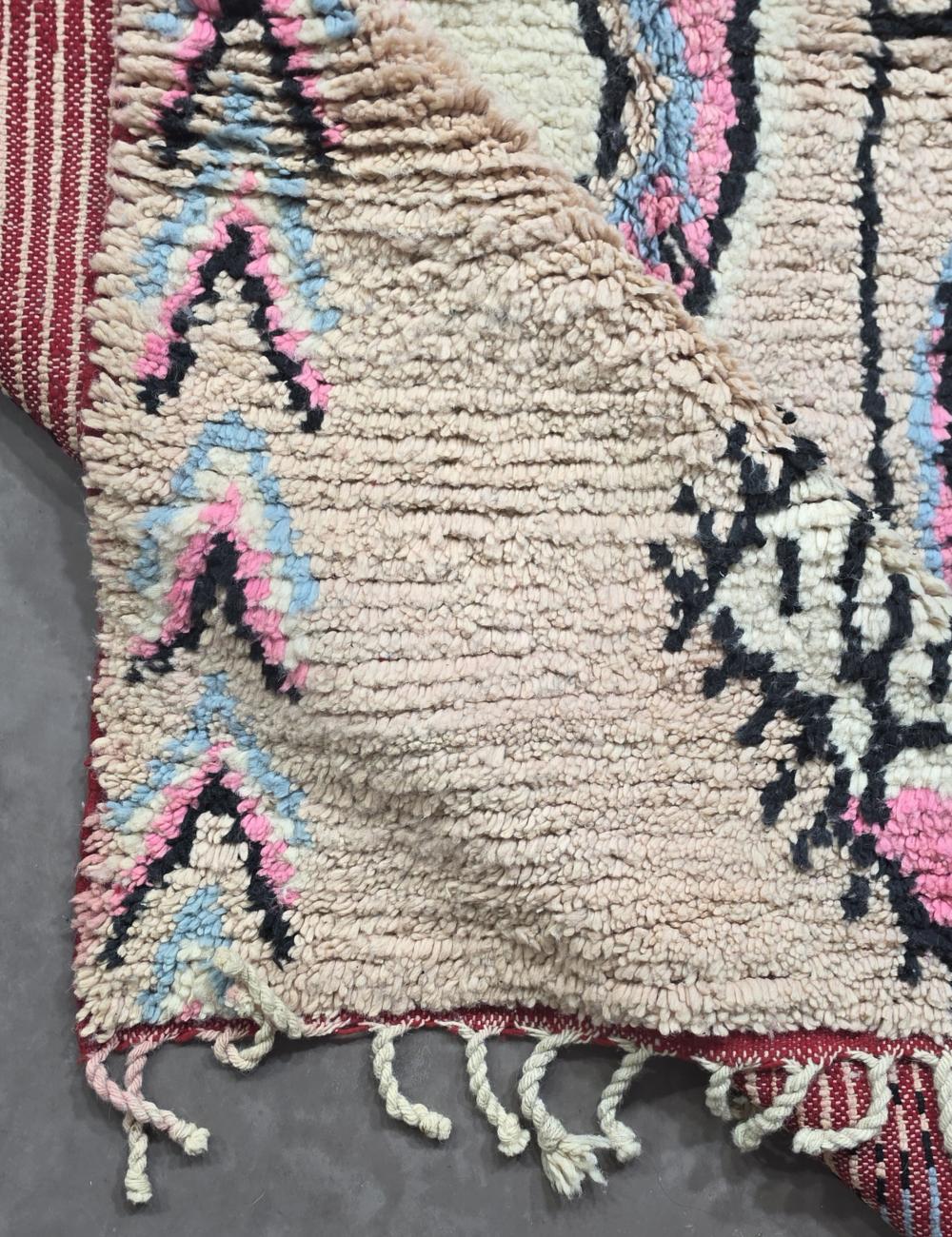 Neutral Handwoven Berber Wool Rug 9.8 x 6.1 ft / 298 x 186 cm