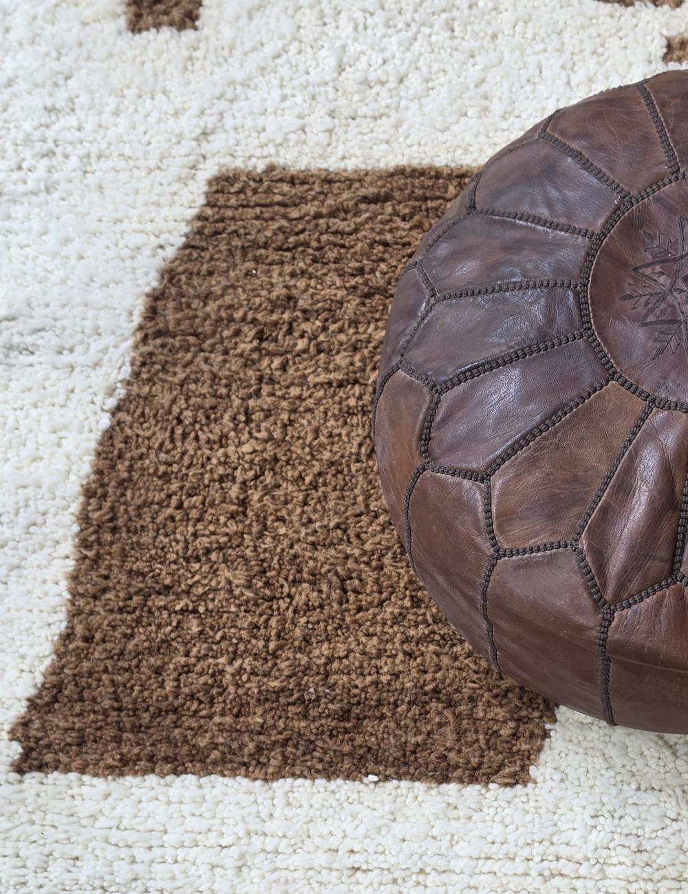 Brown Moroccan Handmade Rug 9.9 x 8.3 ft / 303 x 255 cm