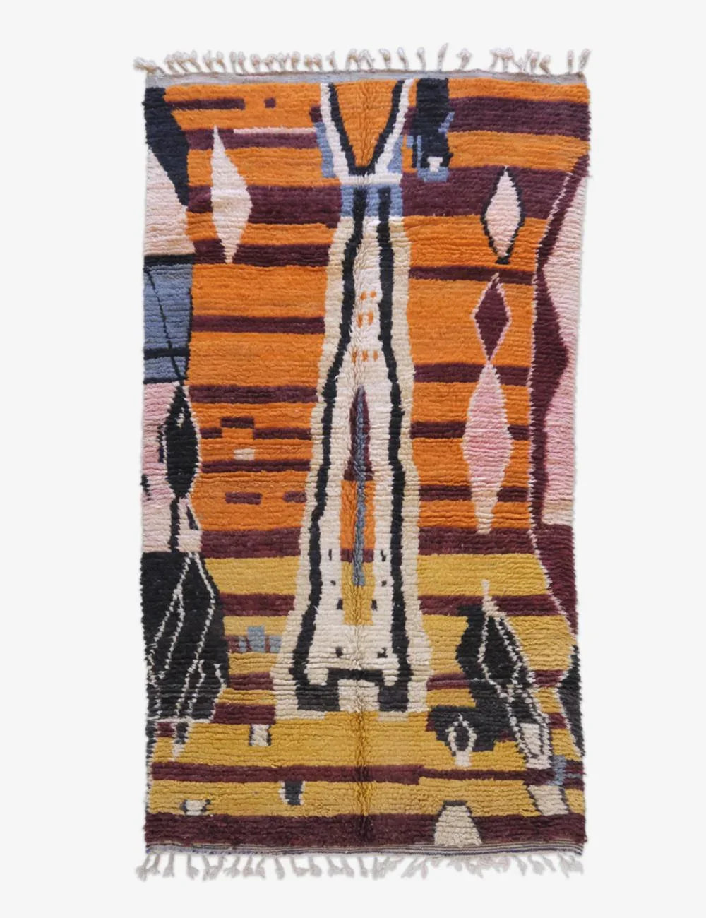 Moroccan Abstract Wool Rug 11.5 x 6.2 ft / 351 x 191 cm - Surcoma