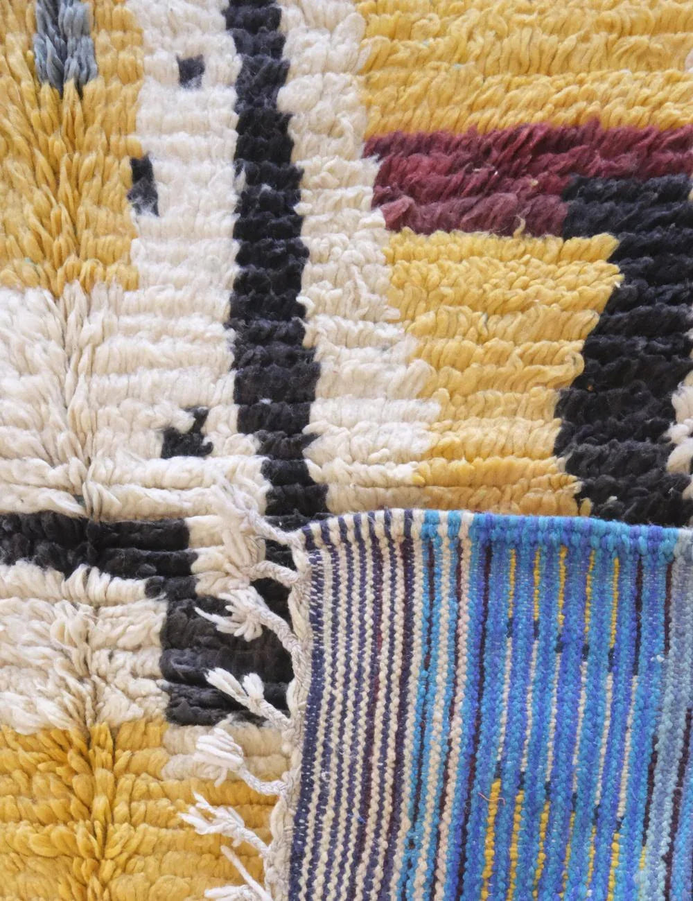 Moroccan Abstract Wool Rug 11.5 x 6.2 ft / 351 x 191 cm - Surcoma