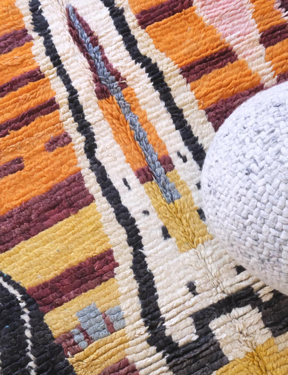 Moroccan Abstract Wool Rug 11.5 x 6.2 ft / 351 x 191 cm - Surcoma