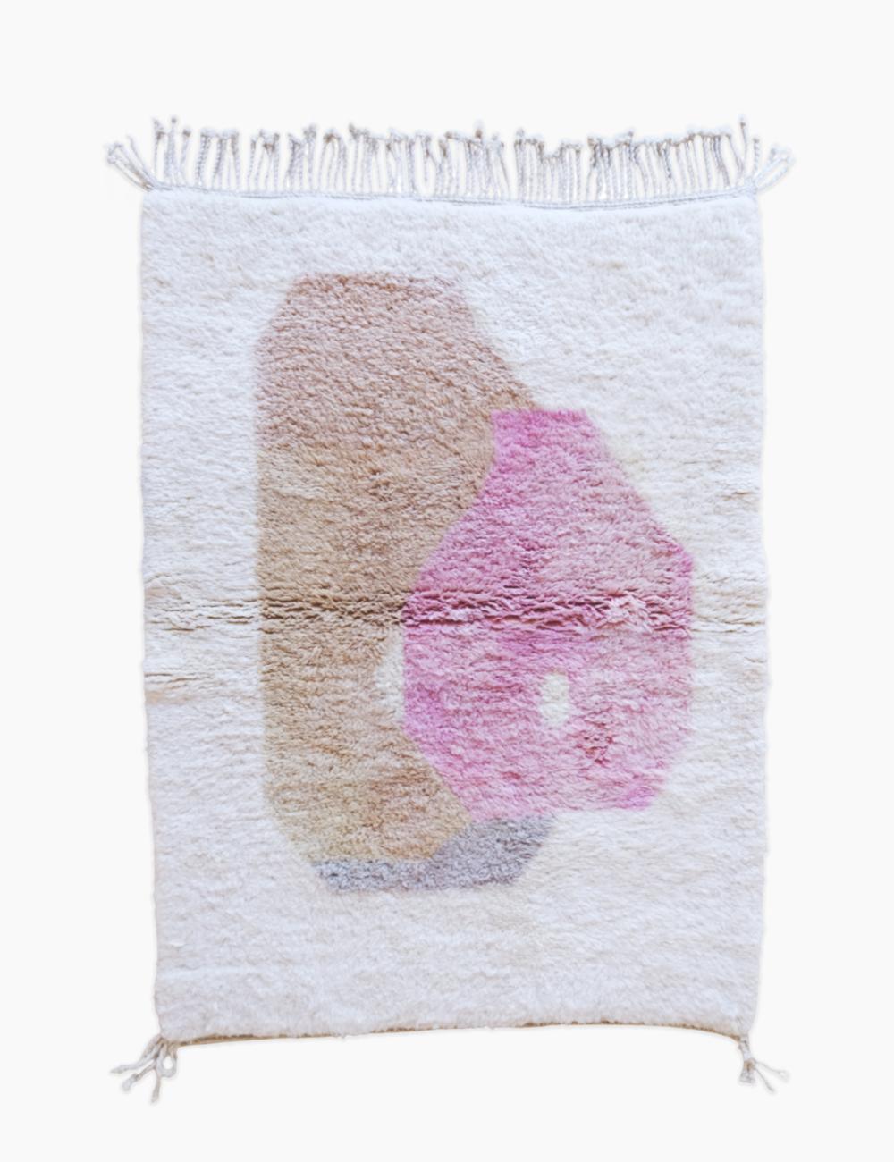 Moroccan Luxurious Shag Wool Rug 5.2 x 3.7 ft / 157 x 115 cm - Surcoma